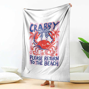 Summer Vacation Throw Blanket If Crabby Return To Beach Retro Graphic TS10 Print Your Wear