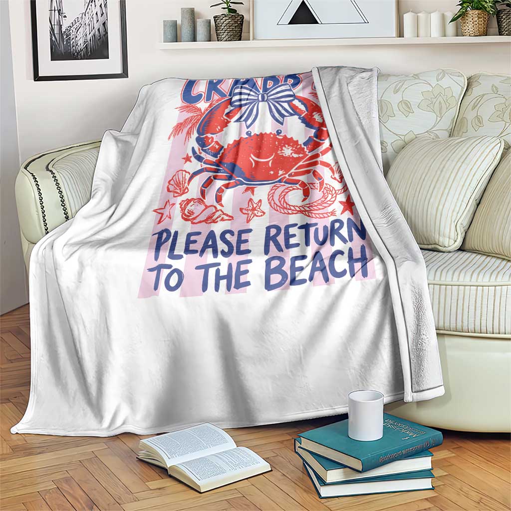 Summer Vacation Throw Blanket If Crabby Return To Beach Retro Graphic TS10 Print Your Wear