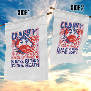 Summer Vacation Garden Flag If Crabby Return To Beach Retro Graphic TS10 Print Your Wear