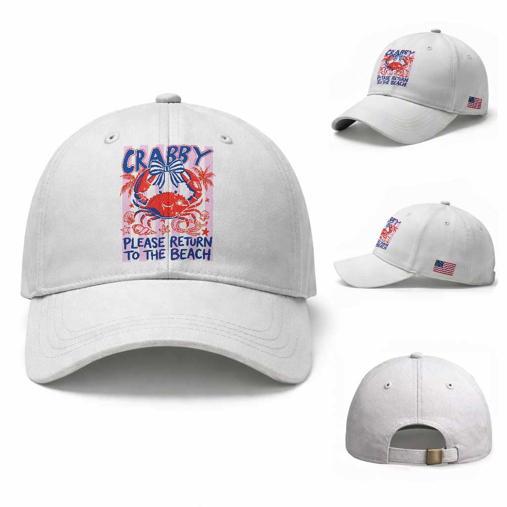 Summer Vacation Baseball Cap If Crabby Return To Beach Retro Graphic TS10 Baseball Cap Universal Fit White Print Your Wear
