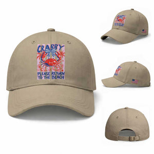 Summer Vacation Baseball Cap If Crabby Return To Beach Retro Graphic TS10 Baseball Cap Universal Fit Khaki Print Your Wear