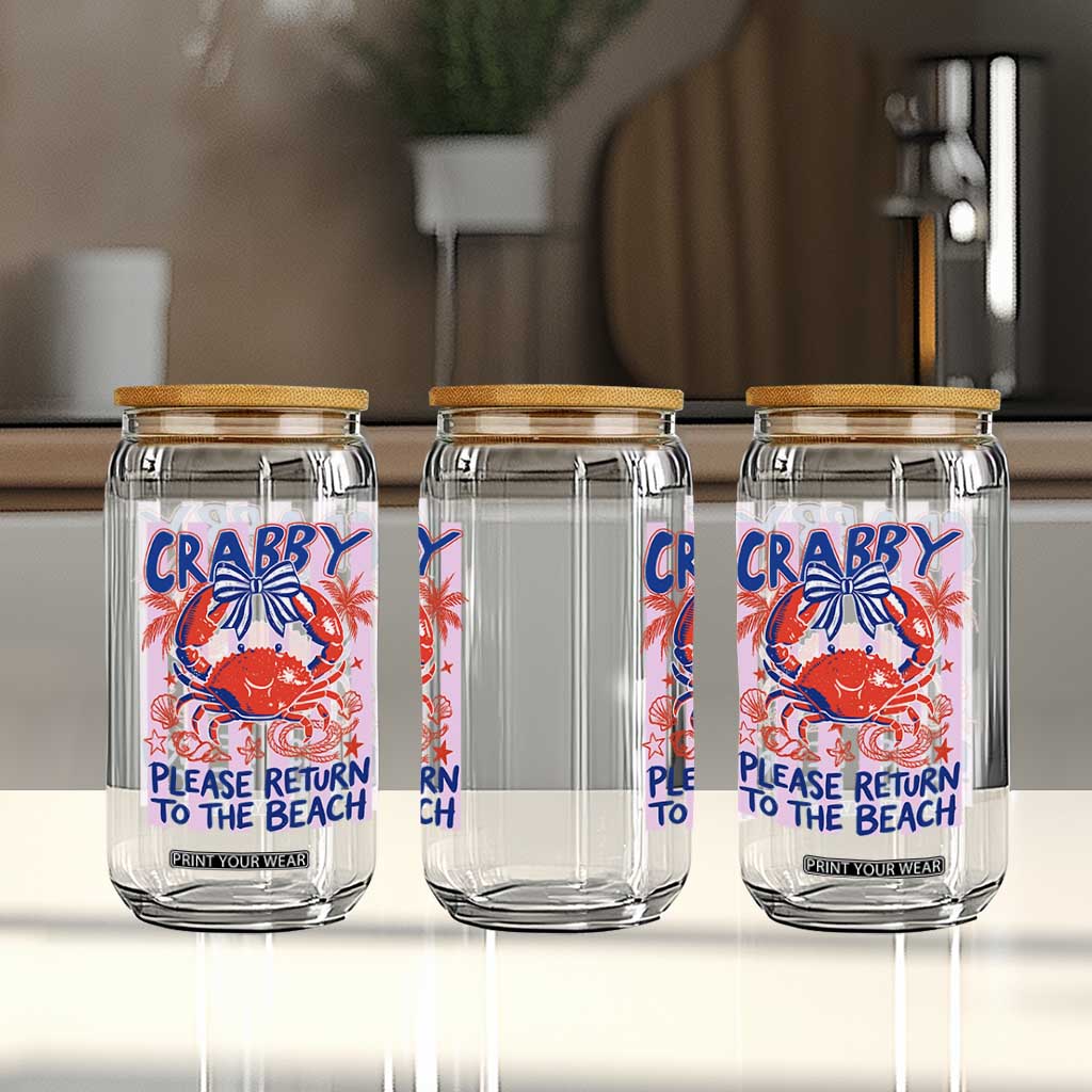 Summer Vacation Glass Can If Crabby Return To Beach Retro Graphic TS10 Print Your Wear