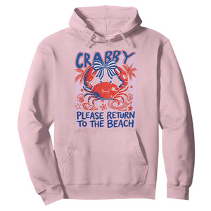 Summer Vacation Hoodie If Crabby Return To Beach Retro Graphic TS10 Light Pink Print Your Wear