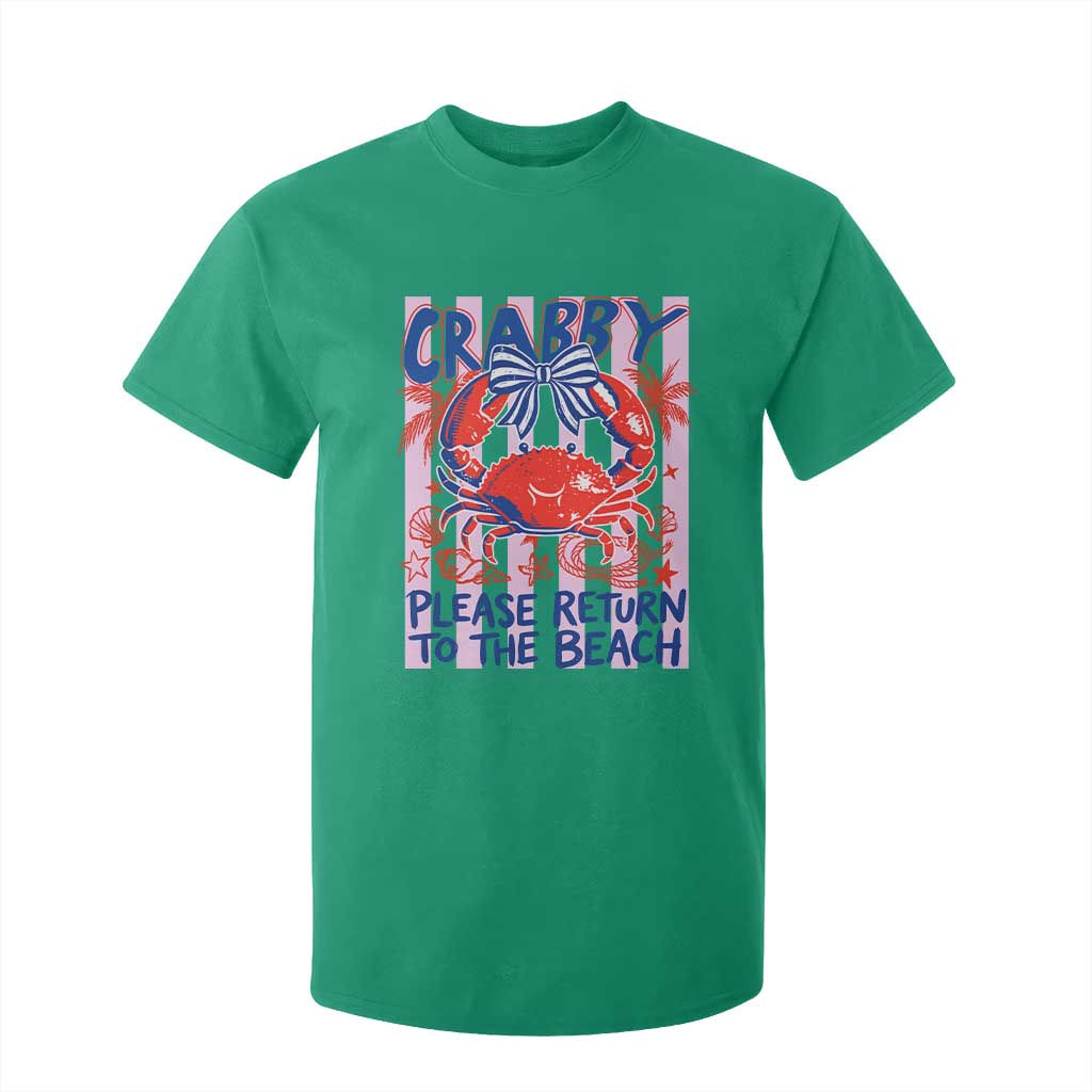 Summer Vacation T Shirt For Kid If Crabby Return To Beach Retro Graphic TS10 Irish Green Print Your Wear