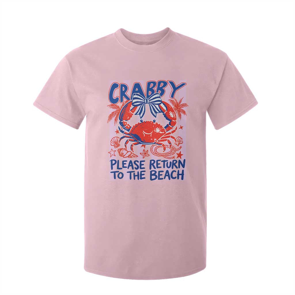 Summer Vacation T Shirt For Kid If Crabby Return To Beach Retro Graphic TS10 Light Pink Print Your Wear