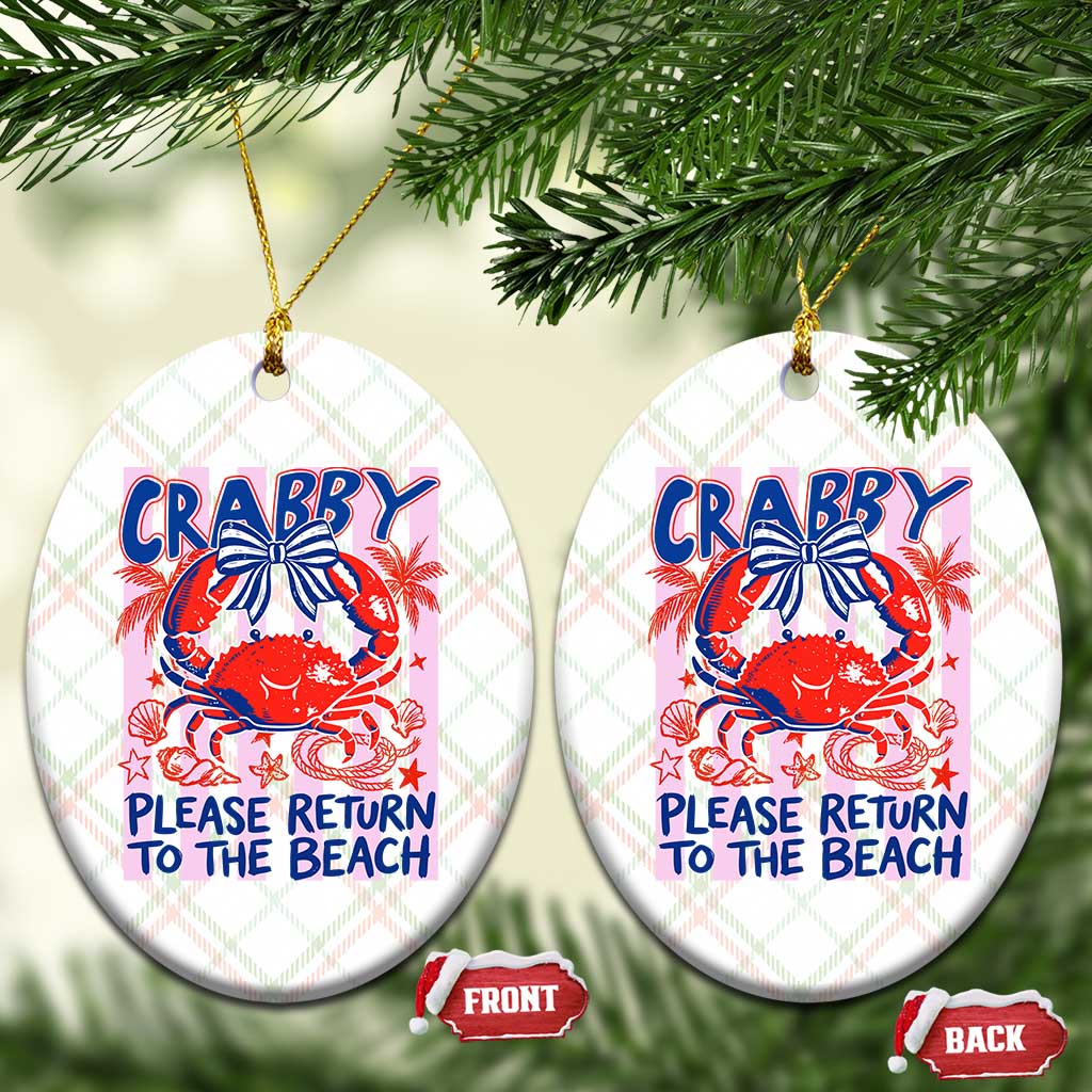Summer Vacation Ceramic Ornament If Crabby Return To Beach Retro Graphic TS10 Print Your Wear