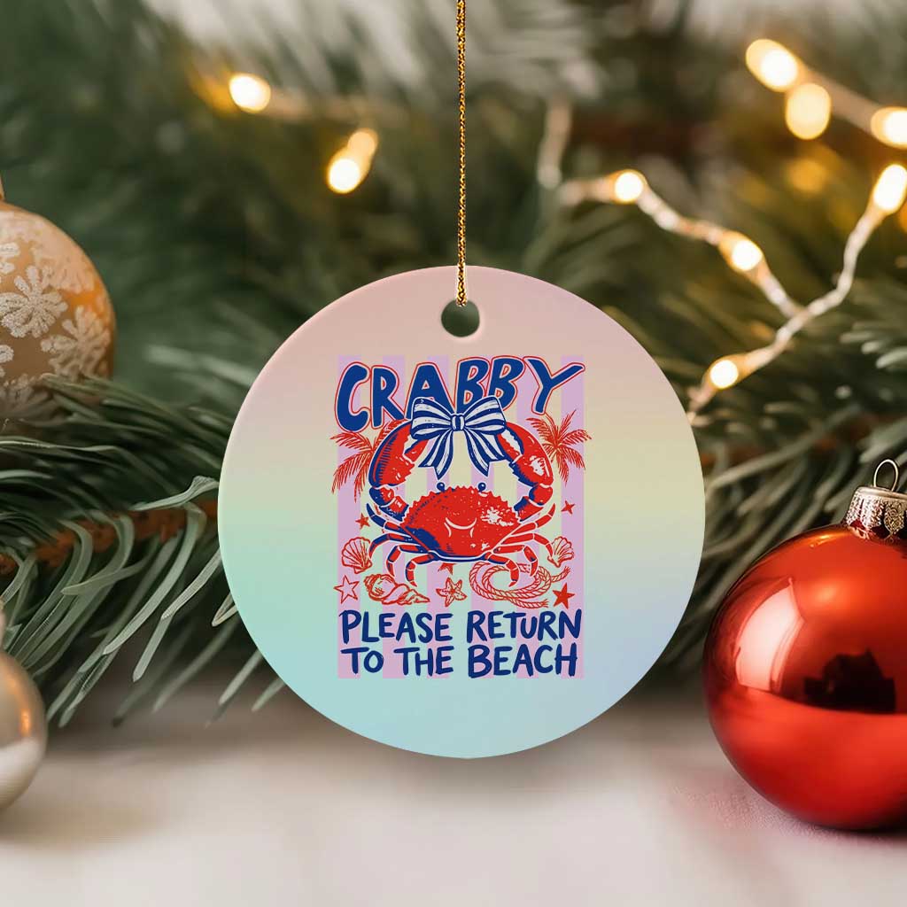Summer Vacation Ceramic Ornament If Crabby Return To Beach Retro Graphic TS10 1pc Pastel Print Your Wear