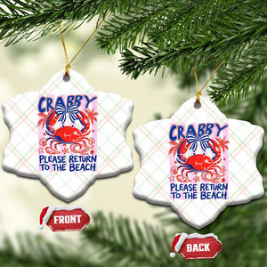Summer Vacation Ceramic Ornament If Crabby Return To Beach Retro Graphic TS10 Print Your Wear