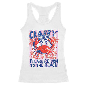 Summer Vacation Racerback Tank Top If Crabby Return To Beach Retro Graphic TS10 White Print Your Wear