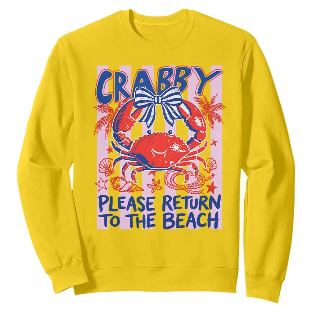 Summer Vacation Sweatshirt If Crabby Return To Beach Retro Graphic TS10 Daisy Print Your Wear