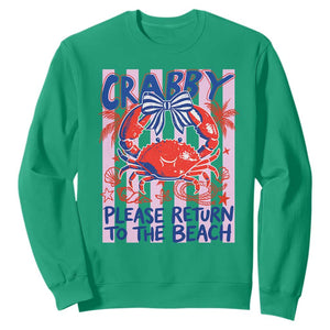 Summer Vacation Sweatshirt If Crabby Return To Beach Retro Graphic TS10 Irish Green Print Your Wear