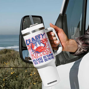 Summer Vacation Tumbler With Handle If Crabby Return To Beach Retro Graphic TS10 Print Your Wear