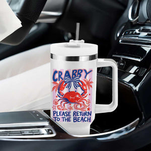 Summer Vacation Tumbler With Handle If Crabby Return To Beach Retro Graphic TS10 Print Your Wear