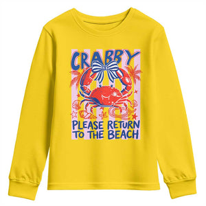 Summer Vacation Youth Sweatshirt If Crabby Return To Beach Retro Graphic TS10 Daisy Print Your Wear