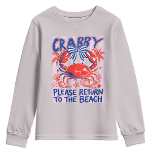 Summer Vacation Youth Sweatshirt If Crabby Return To Beach Retro Graphic TS10 Ice Gray Print Your Wear