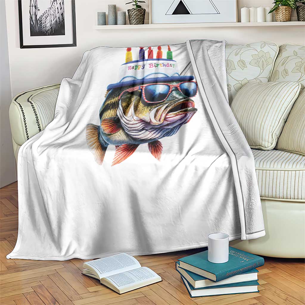 Bass Fishing Birthday Throw Blanket Fish Party Theme TS10 Print Your Wear