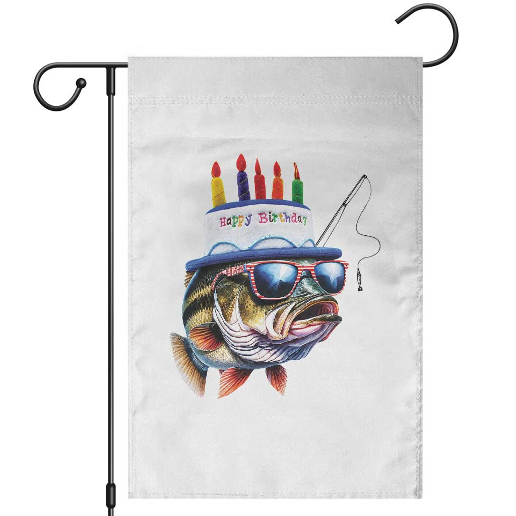 Bass Fishing Birthday Garden Flag Fish Party Theme TS10 White Print Your Wear