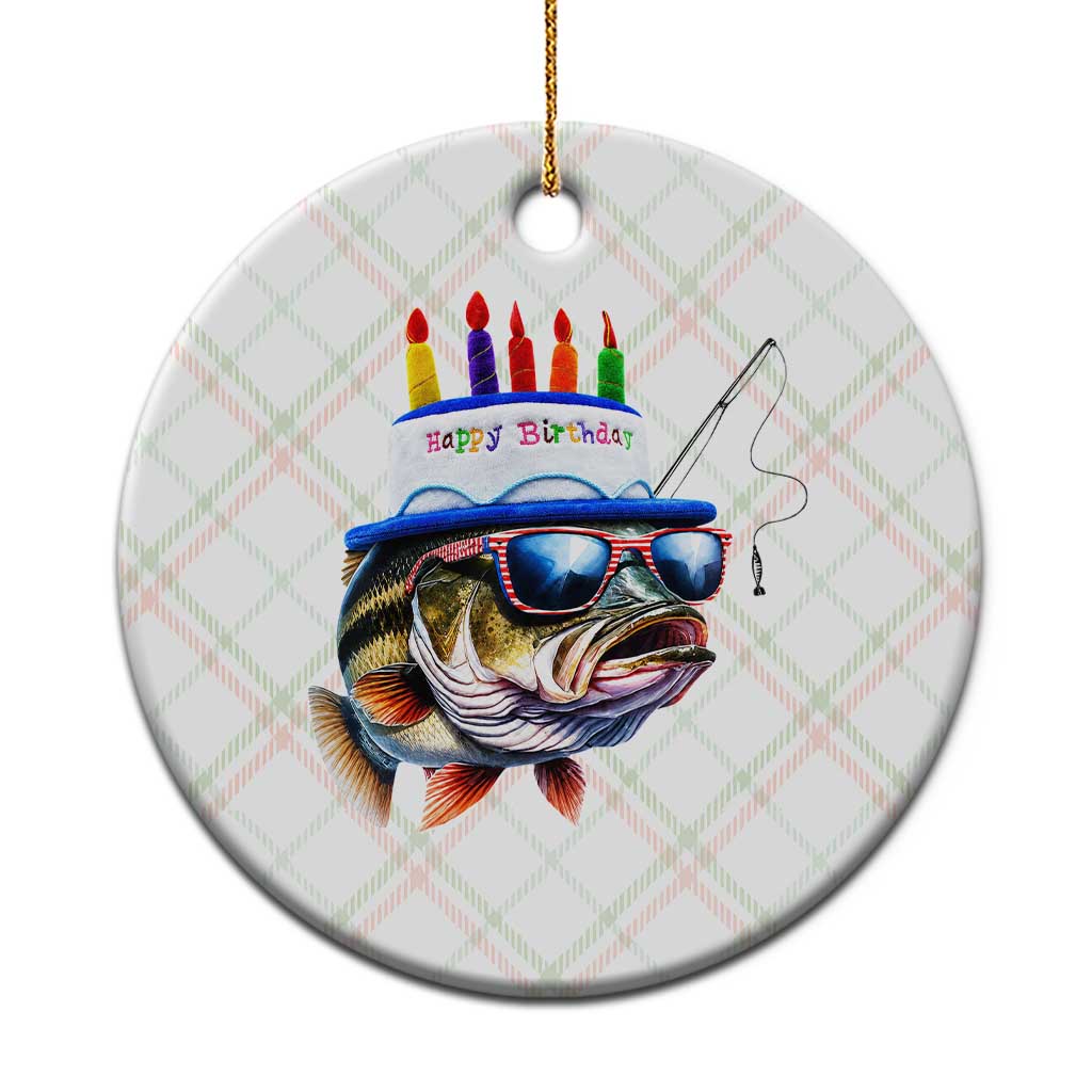 Bass Fishing Birthday Ceramic Ornament Fish Party Theme TS10 1pc Christmas Plaid Print Your Wear