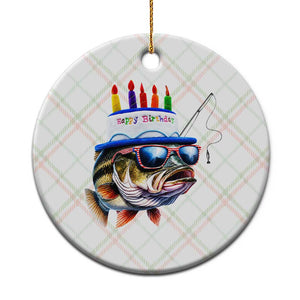 Bass Fishing Birthday Ceramic Ornament Fish Party Theme TS10 1pc Christmas Plaid Print Your Wear