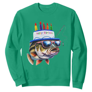 Bass Fishing Birthday Sweatshirt Fish Party Theme TS10 Irish Green Print Your Wear