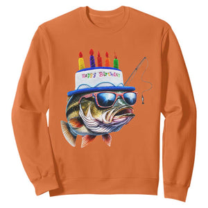 Bass Fishing Birthday Sweatshirt Fish Party Theme TS10 Orange Print Your Wear