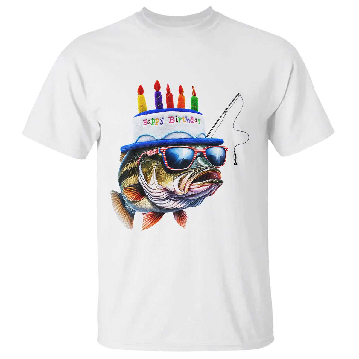 Bass Fishing Birthday T Shirt Fish Party Theme TS10 White Print Your Wear