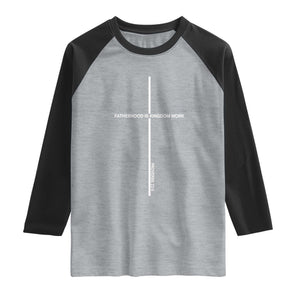 Christian Dad Raglan Shirt Fatherhood Is Kingdom Work Cross Daddy Bible Verse TS10 Heather Gray Black Print Your Wear