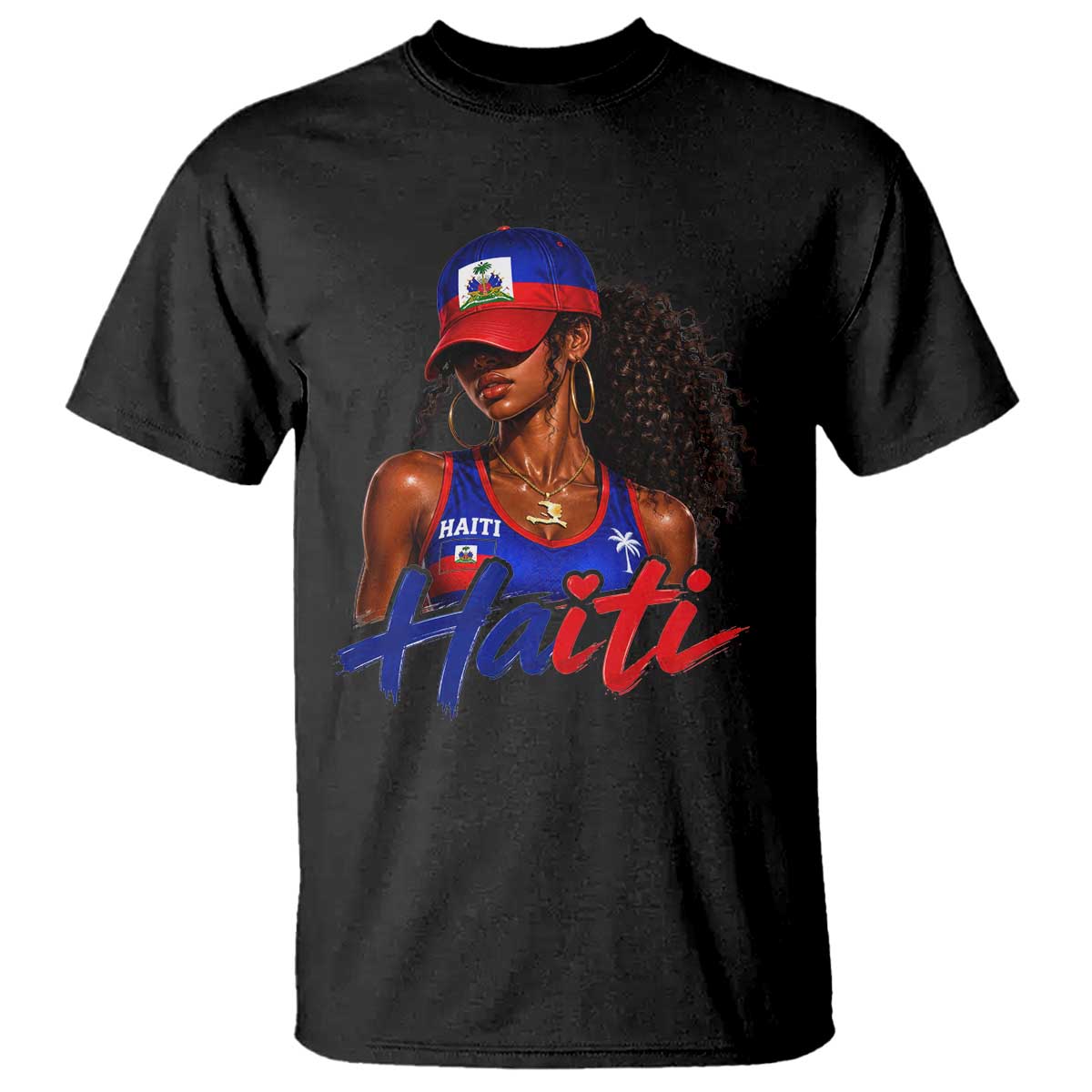 Haitian Girl T Shirt Melanin Black Girls Haiti Flag Proud Haitienne TS10 Black Print Your Wear