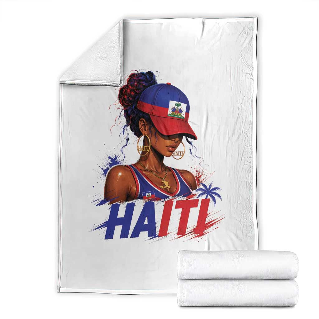Haitian Princess Throw Blanket Haiti Flag Haitienne Melanin Black Girls TS10 White Print Your Wear