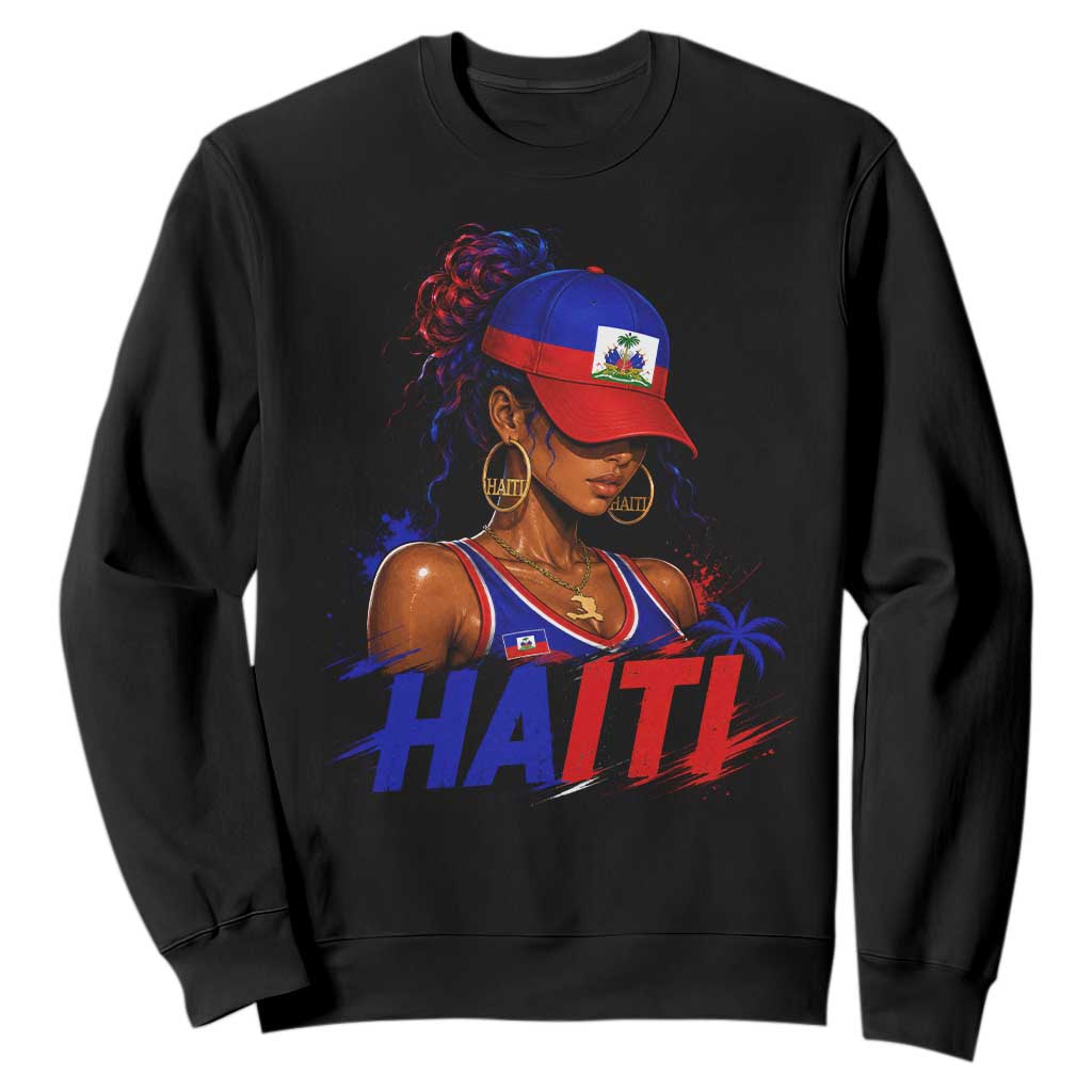 Haitian Princess Sweatshirt Haiti Flag Haitienne Melanin Black Girls TS10 Black Print Your Wear