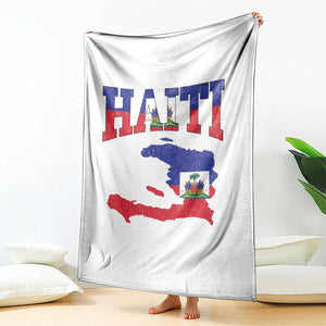 Haiti Pride Throw Blanket Retro Vintage Haitian Flag Map Pride Graphic TS10 Print Your Wear