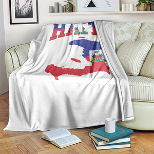 Haiti Pride Throw Blanket Retro Vintage Haitian Flag Map Pride Graphic TS10 Print Your Wear
