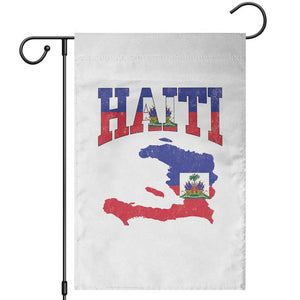 Haiti Pride Garden Flag Retro Vintage Haitian Flag Map Pride Graphic TS10 White Print Your Wear