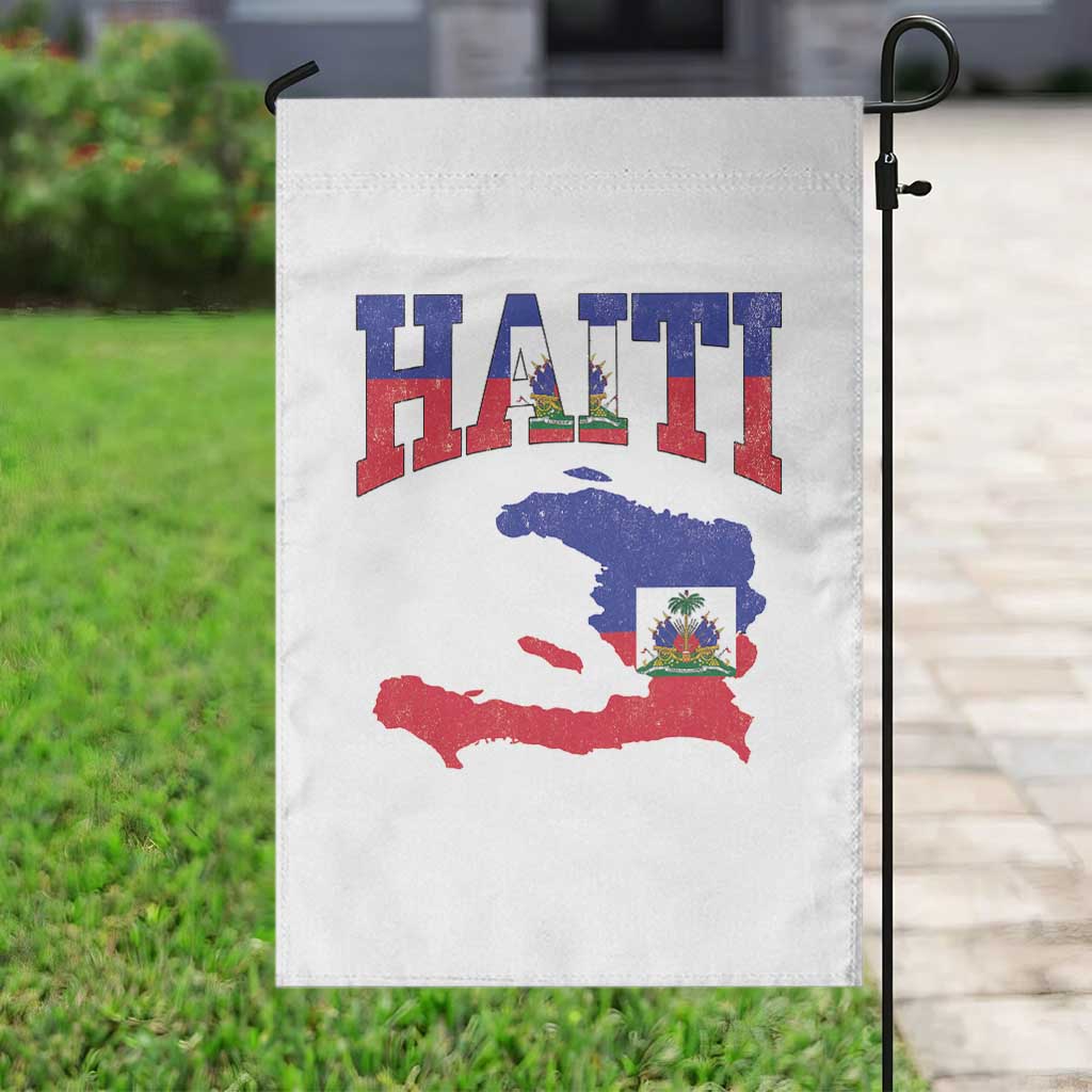 Haiti Pride Garden Flag Retro Vintage Haitian Flag Map Pride Graphic TS10 Print Your Wear