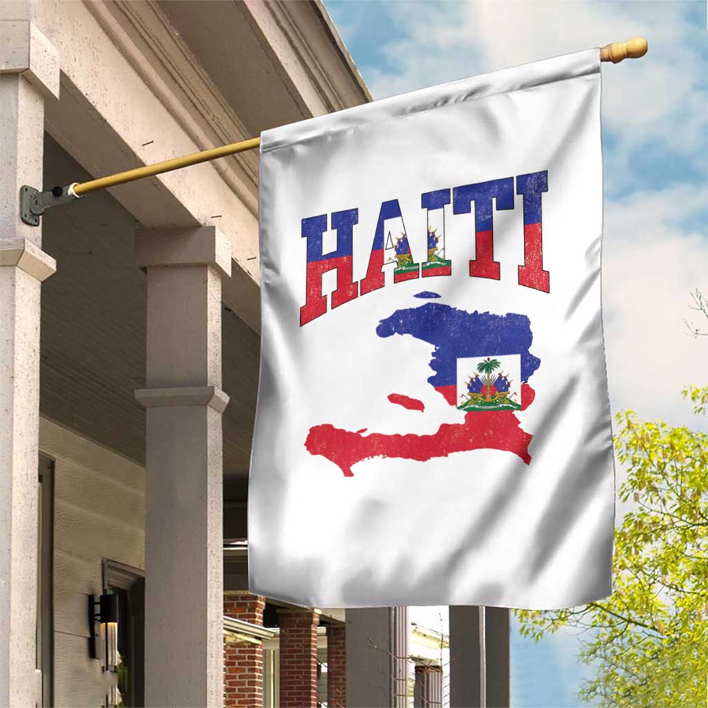 Haiti Pride Garden Flag Retro Vintage Haitian Flag Map Pride Graphic TS10 Print Your Wear