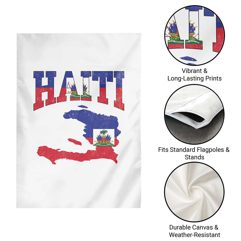 Haiti Pride Garden Flag Retro Vintage Haitian Flag Map Pride Graphic TS10 Print Your Wear