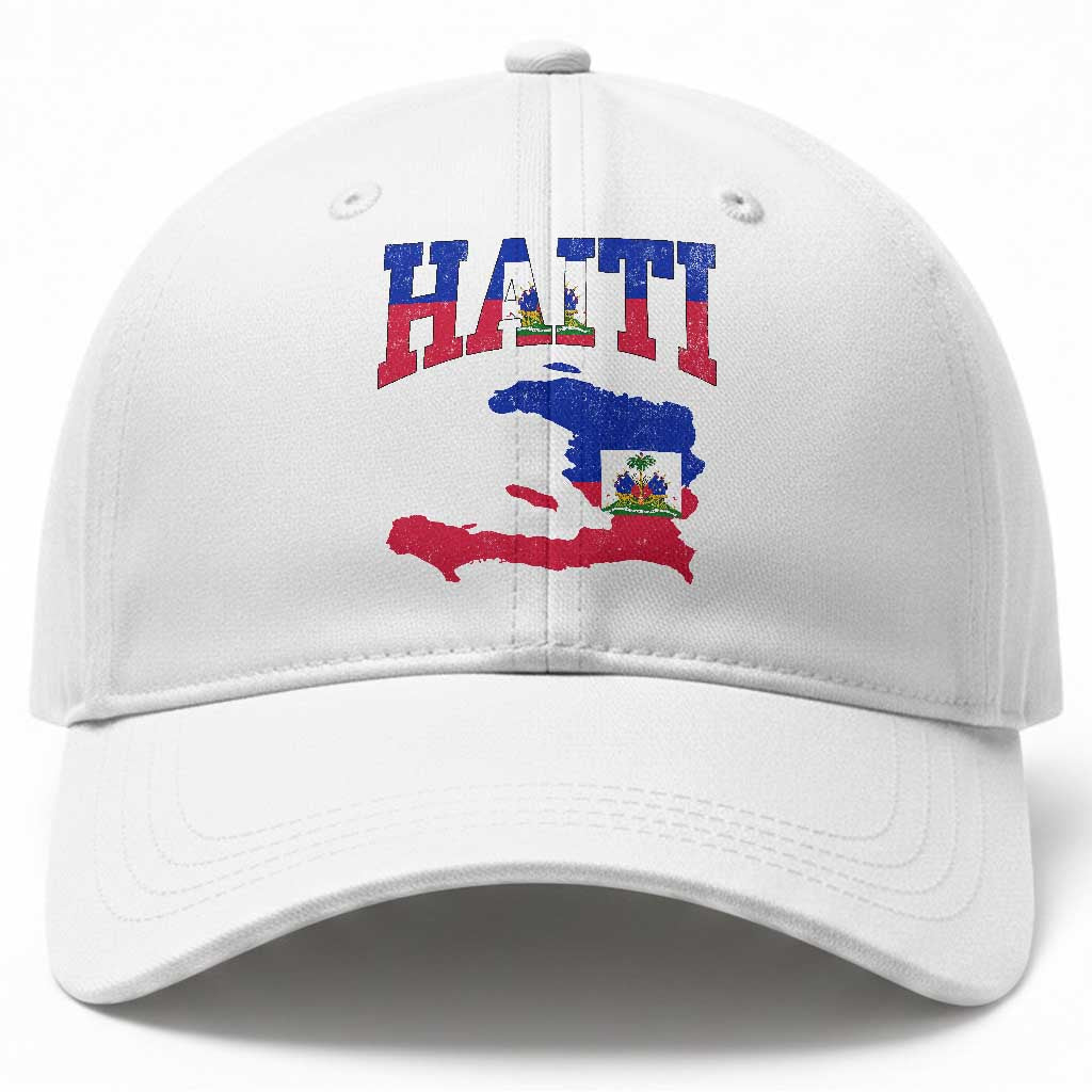 Haiti Pride Baseball Cap Retro Vintage Haitian Flag Map Pride Graphic TS10 Print Your Wear