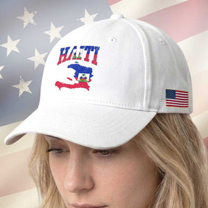 Haiti Pride Baseball Cap Retro Vintage Haitian Flag Map Pride Graphic TS10 Print Your Wear