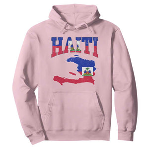 Haiti Pride Hoodie Retro Vintage Haitian Flag Map Pride Graphic TS10 Light Pink Print Your Wear