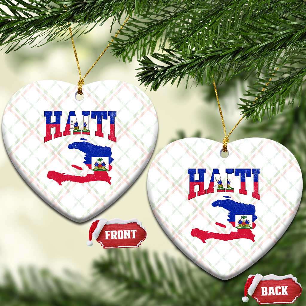 Haiti Pride Ceramic Ornament Retro Vintage Haitian Flag Map Pride Graphic TS10 Print Your Wear