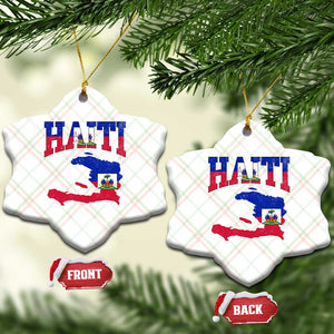 Haiti Pride Ceramic Ornament Retro Vintage Haitian Flag Map Pride Graphic TS10 Print Your Wear
