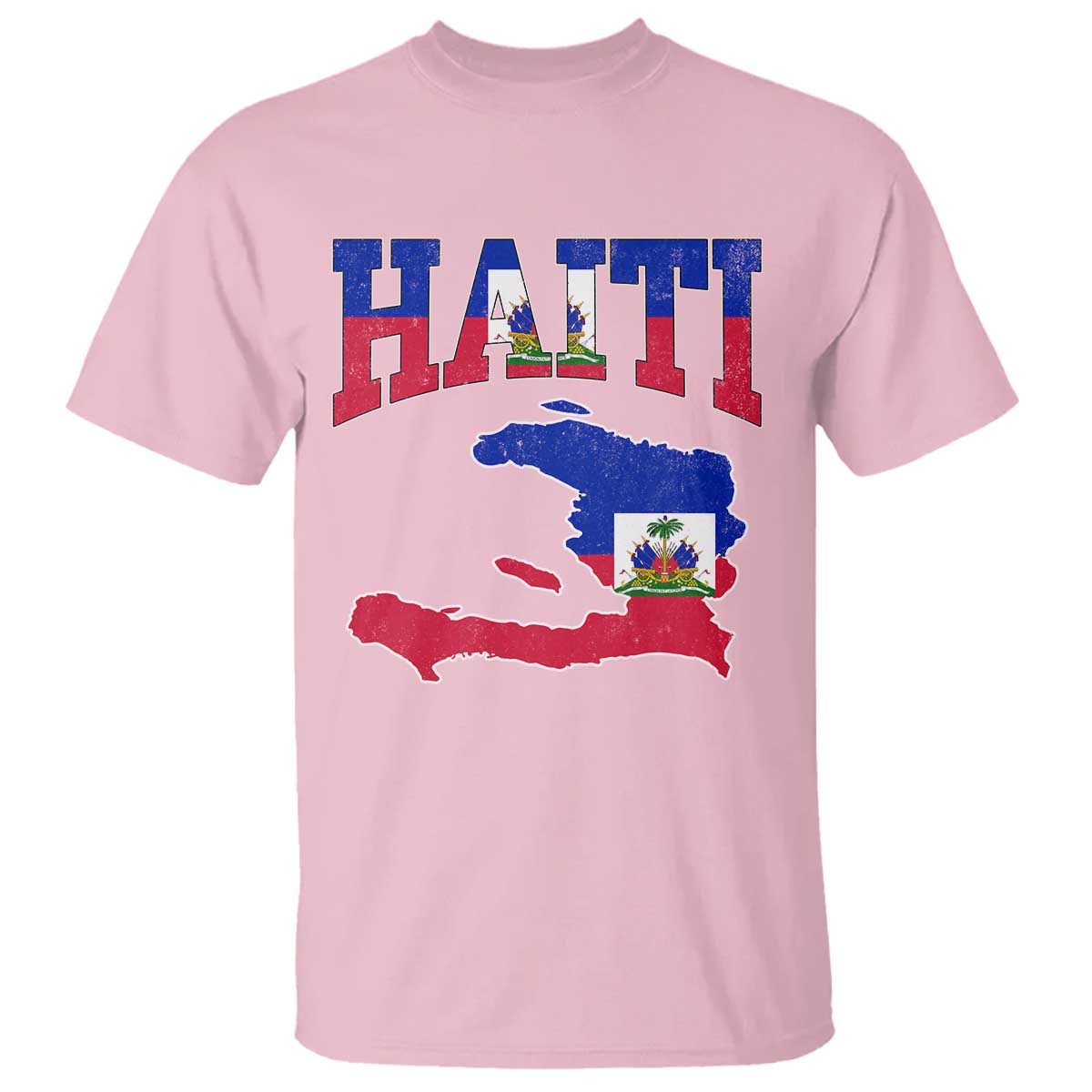 Haiti Pride T Shirt Retro Vintage Haitian Flag Map Pride Graphic TS10 Light Pink Print Your Wear