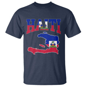 Haiti Pride T Shirt Retro Vintage Haitian Flag Map Pride Graphic TS10 Navy Print Your Wear