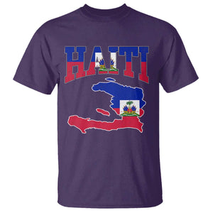Haiti Pride T Shirt Retro Vintage Haitian Flag Map Pride Graphic TS10 Purple Print Your Wear