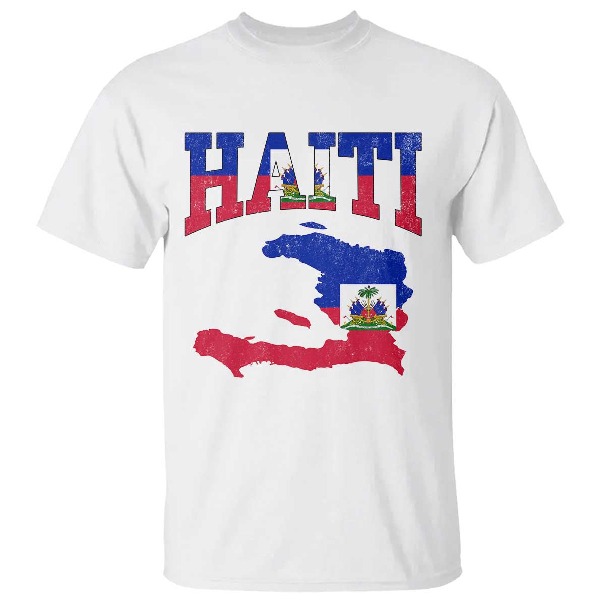 Haiti Pride T Shirt Retro Vintage Haitian Flag Map Pride Graphic TS10 White Print Your Wear
