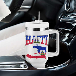 Haiti Pride Tumbler With Handle Retro Vintage Haitian Flag Map Pride Graphic TS10 Print Your Wear