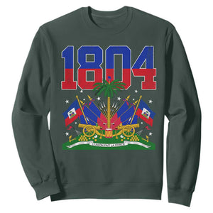 Haitian Revolution 1804 Sweatshirt Haiti Flag Independence Day Haitian Graphic TS10 Dark Forest Green Print Your Wear