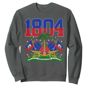 Haitian Revolution 1804 Sweatshirt Haiti Flag Independence Day Haitian Graphic TS10 Dark Heather Print Your Wear