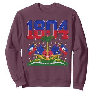 Haitian Revolution 1804 Sweatshirt Haiti Flag Independence Day Haitian Graphic TS10 Maroon Print Your Wear