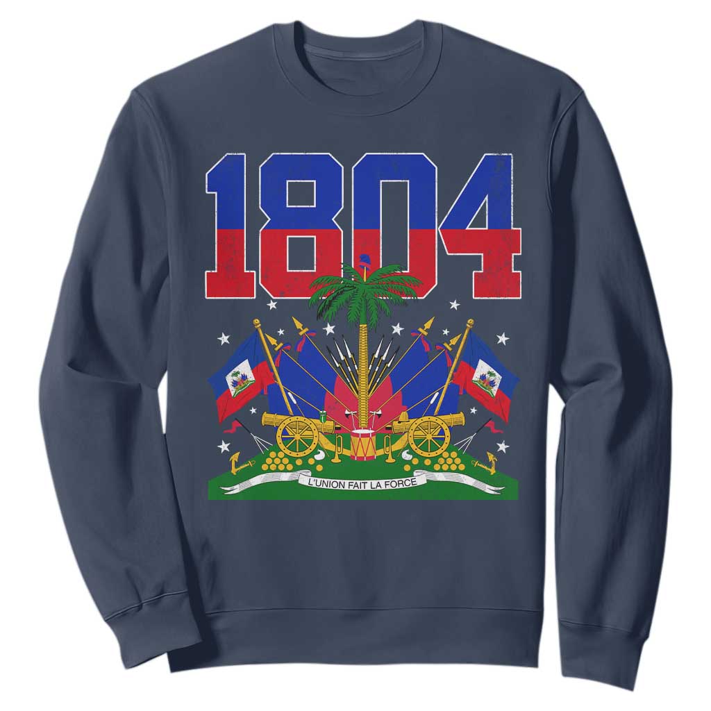 Haitian Revolution 1804 Sweatshirt Haiti Flag Independence Day Haitian Graphic TS10 Navy Print Your Wear